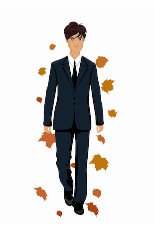 Illustration elegant autumn man isolated - vector Stock Photo - Budget Royalty-Free & Subscription, Code: 400-05370724
