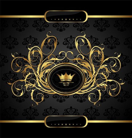 royal crown and elements - Illustration gold vintage for design packing - vector Stock Photo - Budget Royalty-Free & Subscription, Code: 400-05370753