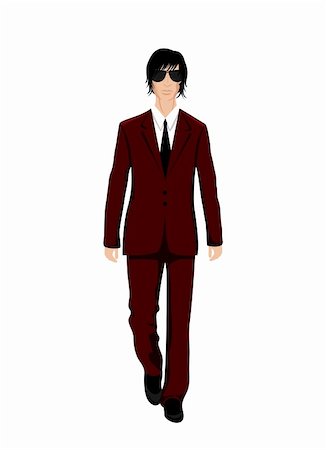 shirt and tie and jacket vector - Illustration businessman in suit isolated - vector Stock Photo - Budget Royalty-Free & Subscription, Code: 400-05370762