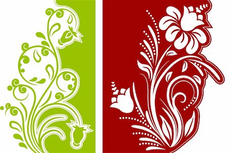 simsearch:400-09121794,k - Two different modern beautiful floral design elements Stock Photo - Budget Royalty-Free & Subscription, Code: 400-05371248