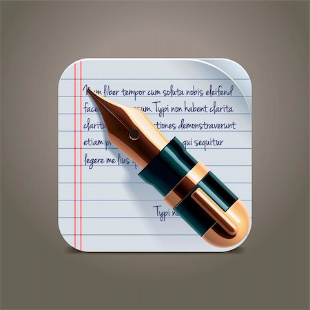 simsearch:400-07219362,k - Detailed icon representing pen and notepad page with handwritten letter Foto de stock - Super Valor sin royalties y Suscripción, Código: 400-05371468