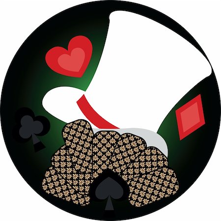 simsearch:400-04651363,k - background casino with cap and Poker card Photographie de stock - Aubaine LD & Abonnement, Code: 400-05371721