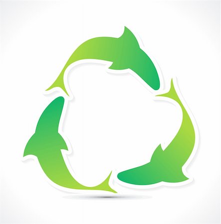 simsearch:400-05674700,k - abstract green eco  fish recycle icon vector illustration Photographie de stock - Aubaine LD & Abonnement, Code: 400-05371738