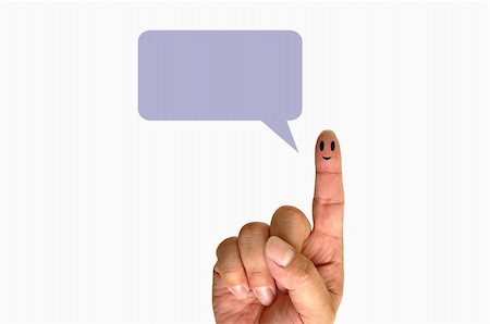 phanlop88 (artist) - Finger smileys with speech bubbles Fotografie stock - Microstock e Abbonamento, Codice: 400-05371890