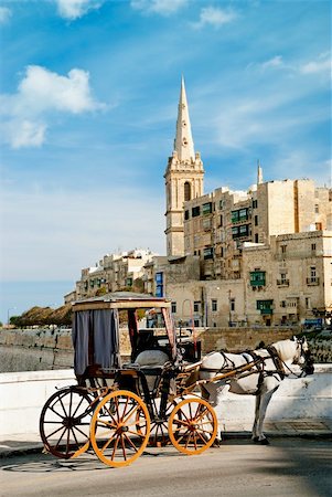 old horsedrawn cart in valetta malta Stock Photo - Budget Royalty-Free & Subscription, Code: 400-05372086