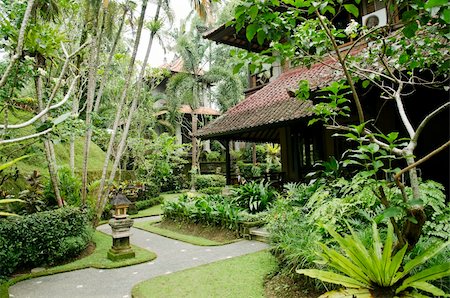tropical gardens in bali indonesia resort Foto de stock - Super Valor sin royalties y Suscripción, Código: 400-05372151