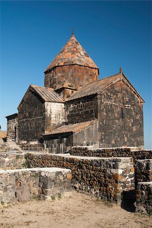 ancient armenian church on lake sevan armenia Photographie de stock - Aubaine LD & Abonnement, Code: 400-05372287