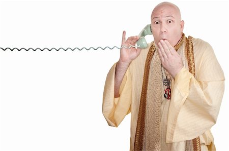 simsearch:400-05379674,k - Shocked monk with hand on mouth over white background Stock Photo - Budget Royalty-Free & Subscription, Code: 400-05372609