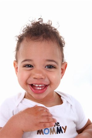 Adorable Mixed Race Baby Toddler Boy on White Foto de stock - Super Valor sin royalties y Suscripción, Código: 400-05373081