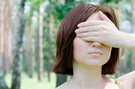 summer and pressure - Close-up portrait of a girl with closed eyes at the park Stock Photo - Budget Royalty-Free & Subscription, Code: 400-05373128