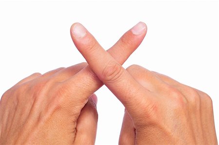 man hands crossing fingers forming an x Stock Photo - Budget Royalty-Free & Subscription, Code: 400-05373508