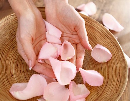 Beautiful hands of the woman and rose petals. Spa or manicure concept Stock Photo - Budget Royalty-Free & Subscription, Code: 400-05373977