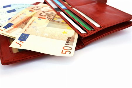ruzanna (artist) - Money in wallet isolated on white background. Fotografie stock - Microstock e Abbonamento, Codice: 400-05373980