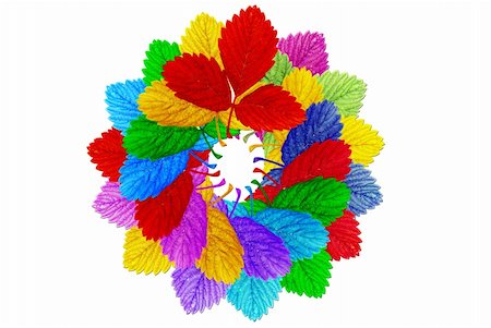 simsearch:400-06130523,k - Colorful leaves. The placement of overlap. On a white background Stock Photo - Budget Royalty-Free & Subscription, Code: 400-05384091