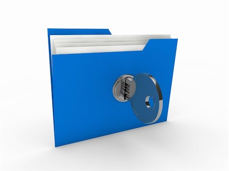 3d folder document blue data key security Stock Photo - Budget Royalty-Free & Subscription, Code: 400-05384115