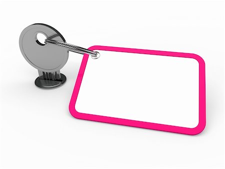 3d key attached chrome label estate pink Stock Photo - Budget Royalty-Free & Subscription, Code: 400-05384112