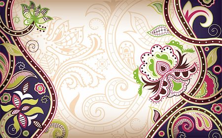 Illustration of abstract floral background in asia style. Stock Photo - Budget Royalty-Free & Subscription, Code: 400-05384176