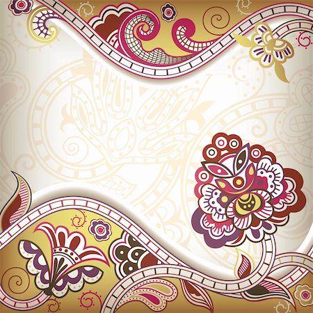 simsearch:400-05374534,k - Illustration of abstract floral background in asia style. Stock Photo - Budget Royalty-Free & Subscription, Code: 400-05384173