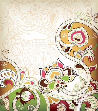 simsearch:400-05374534,k - Illustration of abstract floral background in asia style. Stock Photo - Budget Royalty-Free & Subscription, Code: 400-05384195