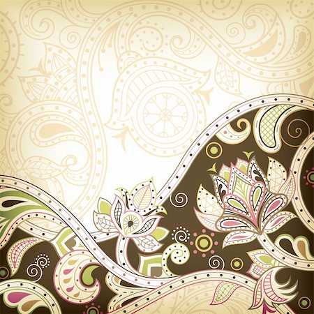 Illustration of abstract floral background in asia style. Photographie de stock - Aubaine LD & Abonnement, Code: 400-05384198