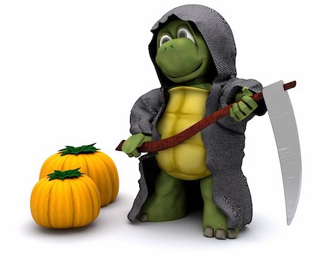 simsearch:400-05384268,k - 3D Render of a tortoise dressed as the grim reaper for halloween Photographie de stock - Aubaine LD & Abonnement, Code: 400-05384269