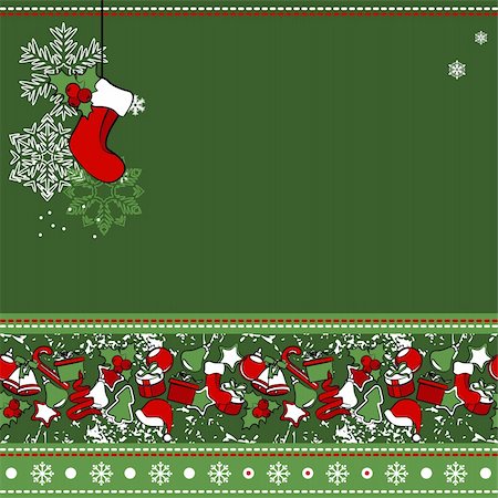 simple background designs to draw - Christmas greeting card with stylized Christmas decorations Stock Photo - Budget Royalty-Free & Subscription, Code: 400-05384331