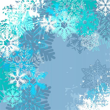 simple background designs to draw - Light blue winter background with different snowflakes Stock Photo - Budget Royalty-Free & Subscription, Code: 400-05384340