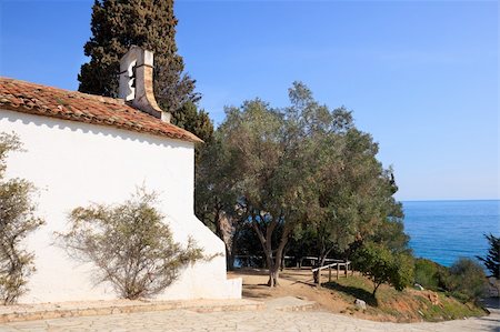 Sant Francesc chapel in Cala Sant Francesc beach, near Blanes (Costa Brava, Catalonia, Spain) Stock Photo - Budget Royalty-Free & Subscription, Code: 400-05384697