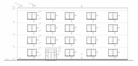 simsearch:400-04721384,k - Construction drawing of a small administration building. Black and white vector illustration Photographie de stock - Aubaine LD & Abonnement, Code: 400-05385068