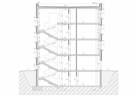 structural beam drawing - Cross section of small office building. Black and white vector illustration Stock Photo - Budget Royalty-Free & Subscription, Code: 400-05385069