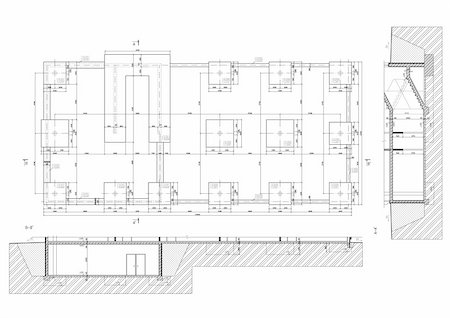 structural beam drawing - Construction drawing of a foundations. Black and white vector illustration Stock Photo - Budget Royalty-Free & Subscription, Code: 400-05385074