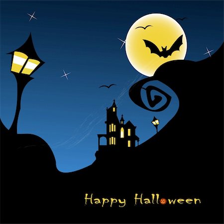 halloween background vector illustration Stock Photo - Budget Royalty-Free & Subscription, Code: 400-05385336