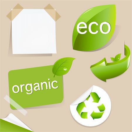 Set Of Eco Friendly Labels, Vector Illustration Stock Photo - Budget Royalty-Free & Subscription, Code: 400-05385474