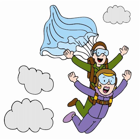 skydiving female - An image of a woman doing a tandem sky dive. Stock Photo - Budget Royalty-Free & Subscription, Code: 400-05385513