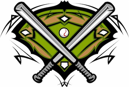 Vector Template of a Softball Bats Baseball Field Graphic Stock Photo - Budget Royalty-Free & Subscription, Code: 400-05386020