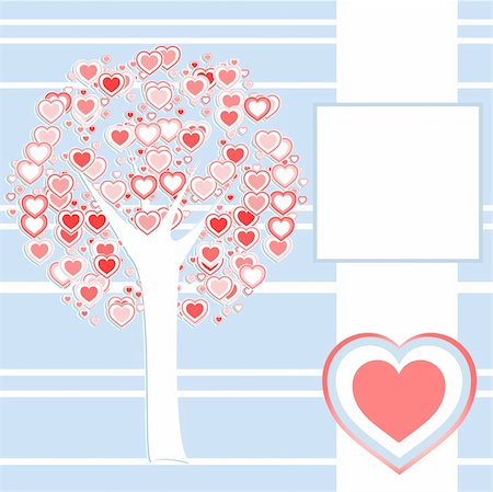 simsearch:400-05704843,k - stylized love tree made of many red hearts background Stockbilder - Microstock & Abonnement, Bildnummer: 400-05386274