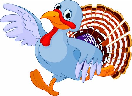 simsearch:400-07221512,k - Cartoon turkey running, isolated on white background Stock Photo - Budget Royalty-Free & Subscription, Code: 400-05386328