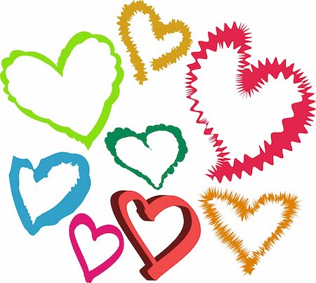 A vector image of Loving Hearts. All objects are separated and can be recolored, scaled and edited for 5 minutes without quality loss. Stock Photo - Budget Royalty-Free & Subscription, Code: 400-05386693