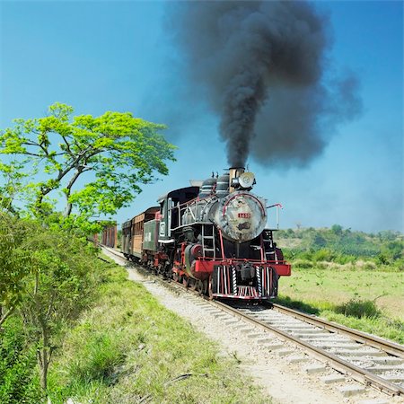 tourist train Valle de Los Ingenios, Sancti Spiritus Province, Cuba Stock Photo - Budget Royalty-Free & Subscription, Code: 400-05387197