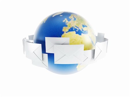 world correspondence, isolated 3d render Stock Photo - Budget Royalty-Free & Subscription, Code: 400-05387502