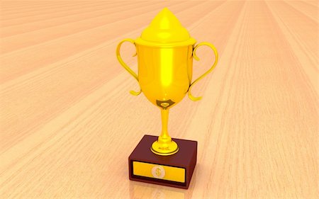 3D gold cup on a white background Fotografie stock - Microstock e Abbonamento, Codice: 400-05388226