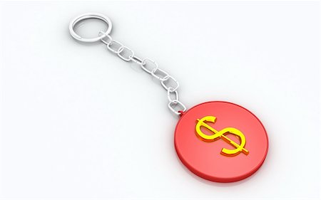 simsearch:400-05388227,k - 3D Dollar with key chain Fotografie stock - Microstock e Abbonamento, Codice: 400-05388227