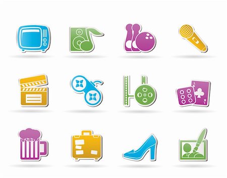 Leisure activity and objects icons - vector icon set Stock Photo - Budget Royalty-Free & Subscription, Code: 400-05388426