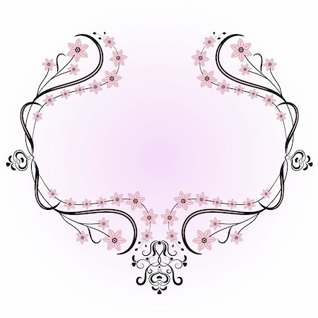 Gentle vintage frame with flowers on pink background (vector) Stock Photo - Budget Royalty-Free & Subscription, Code: 400-05388453