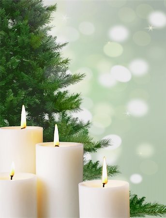 scrambled - candle light and Christmas tree Foto de stock - Super Valor sin royalties y Suscripción, Código: 400-05388605