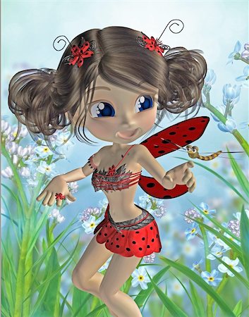 3d render of a cute toon fairy Stock Photo - Budget Royalty-Free & Subscription, Code: 400-05388880