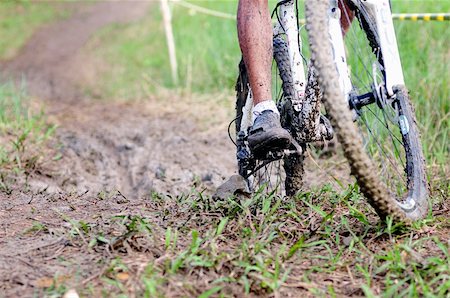 mountain bike on dirt track with grass in the background. Stock Photo - Budget Royalty-Free & Subscription, Code: 400-05388909