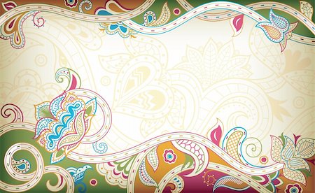 Illustration of abstract floral background. Foto de stock - Super Valor sin royalties y Suscripción, Código: 400-05388947