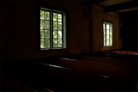 strength concept scenic - Dark inner rooms of church lighted by windows Stock Photo - Budget Royalty-Free & Subscription, Code: 400-05380131