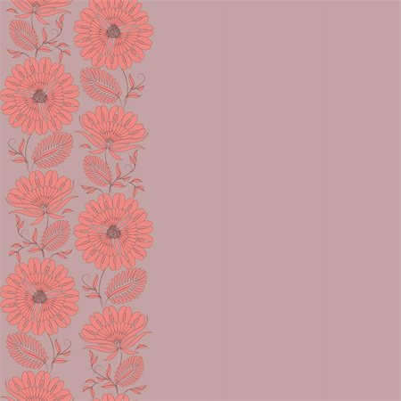 seamless summer backgrounds - Flowers on a background. Floral design, in vintage style. Seamless pattern. Stock Photo - Budget Royalty-Free & Subscription, Code: 400-05380156